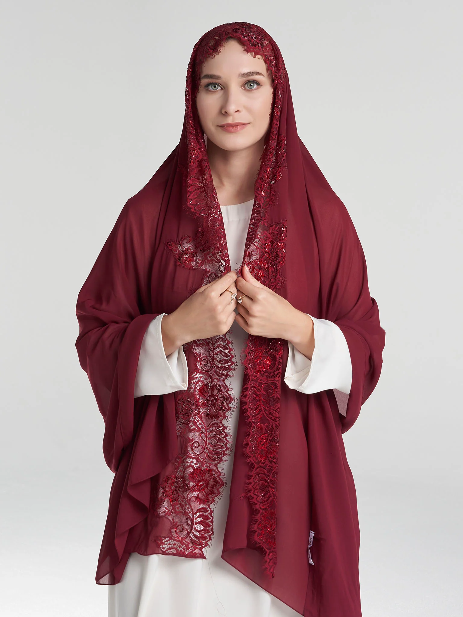 Dantel Wool Chiffon Hijab (KP18217L) - Image 62