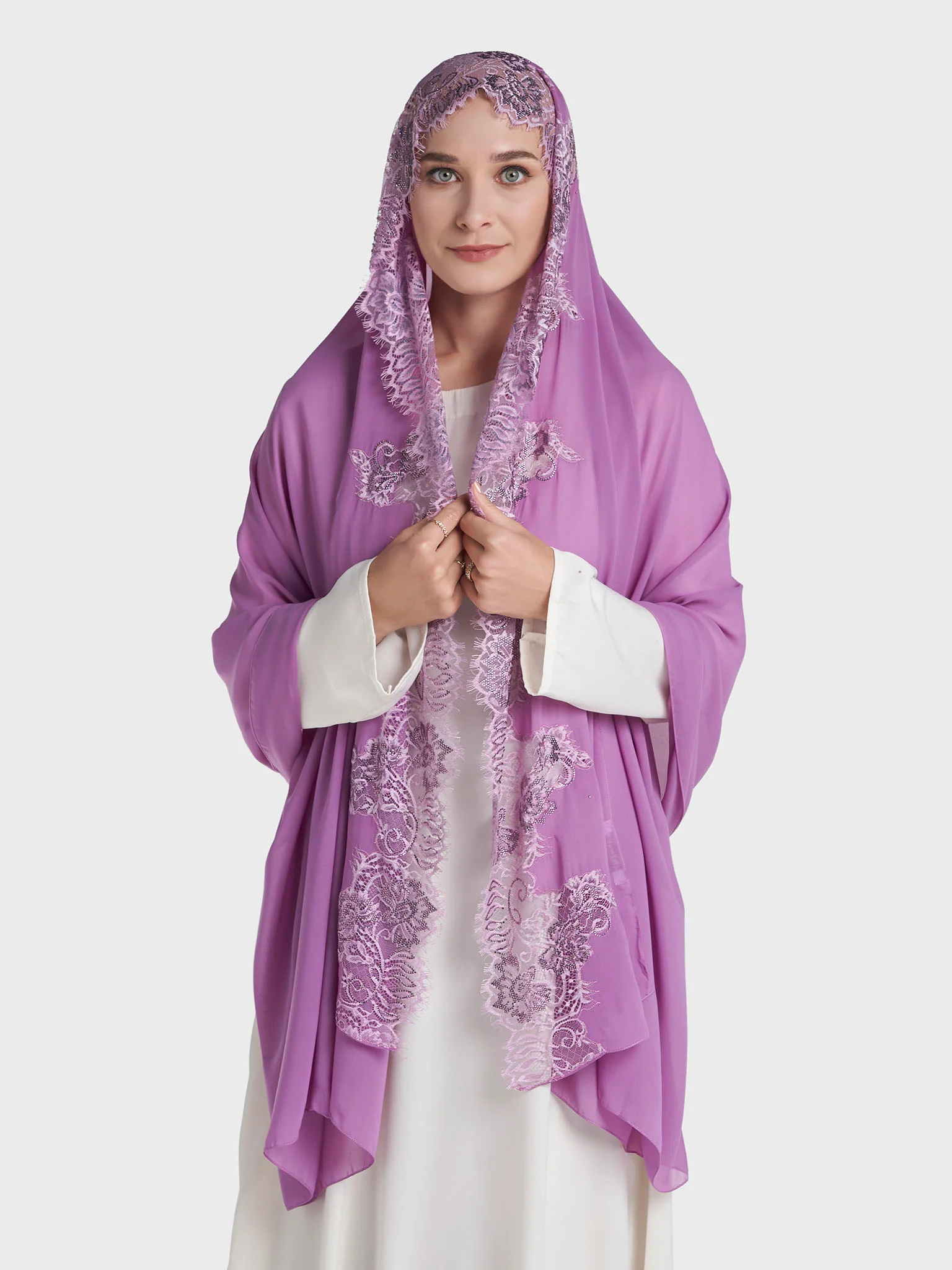 Dantel Wool Chiffon Hijab (KP18217L) - Image 64