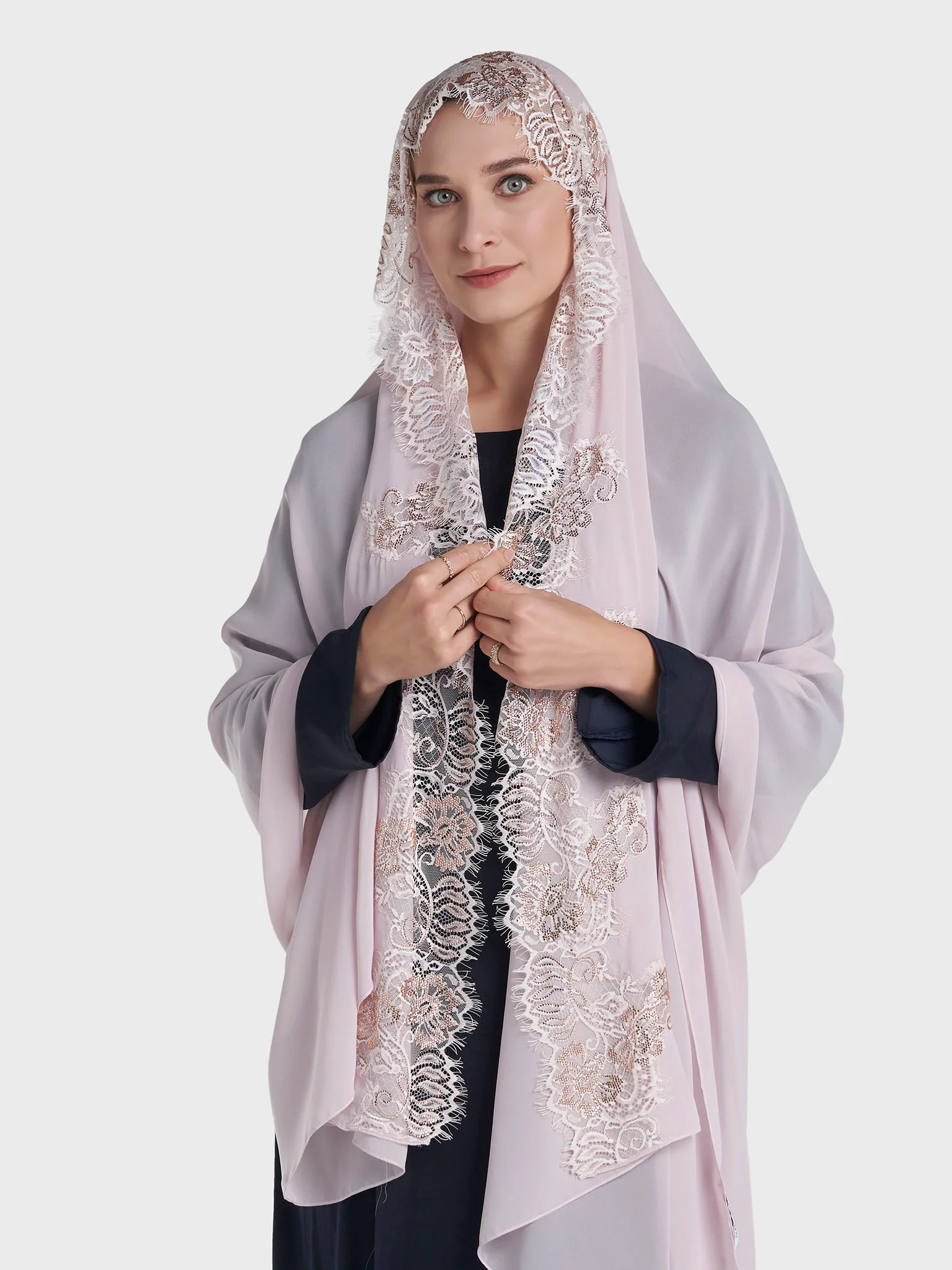 Dantel Wool Chiffon Hijab (KP18217L) - Image 70