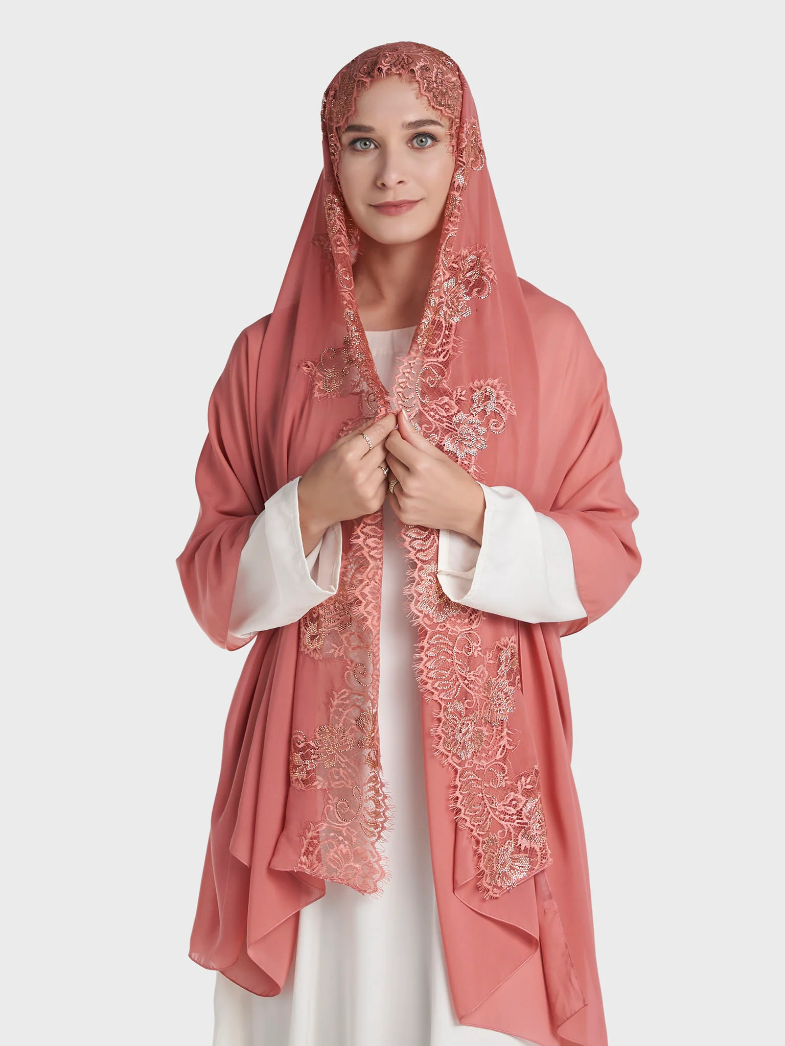 Dantel Wool Chiffon Hijab (KP18217L) - Image 74
