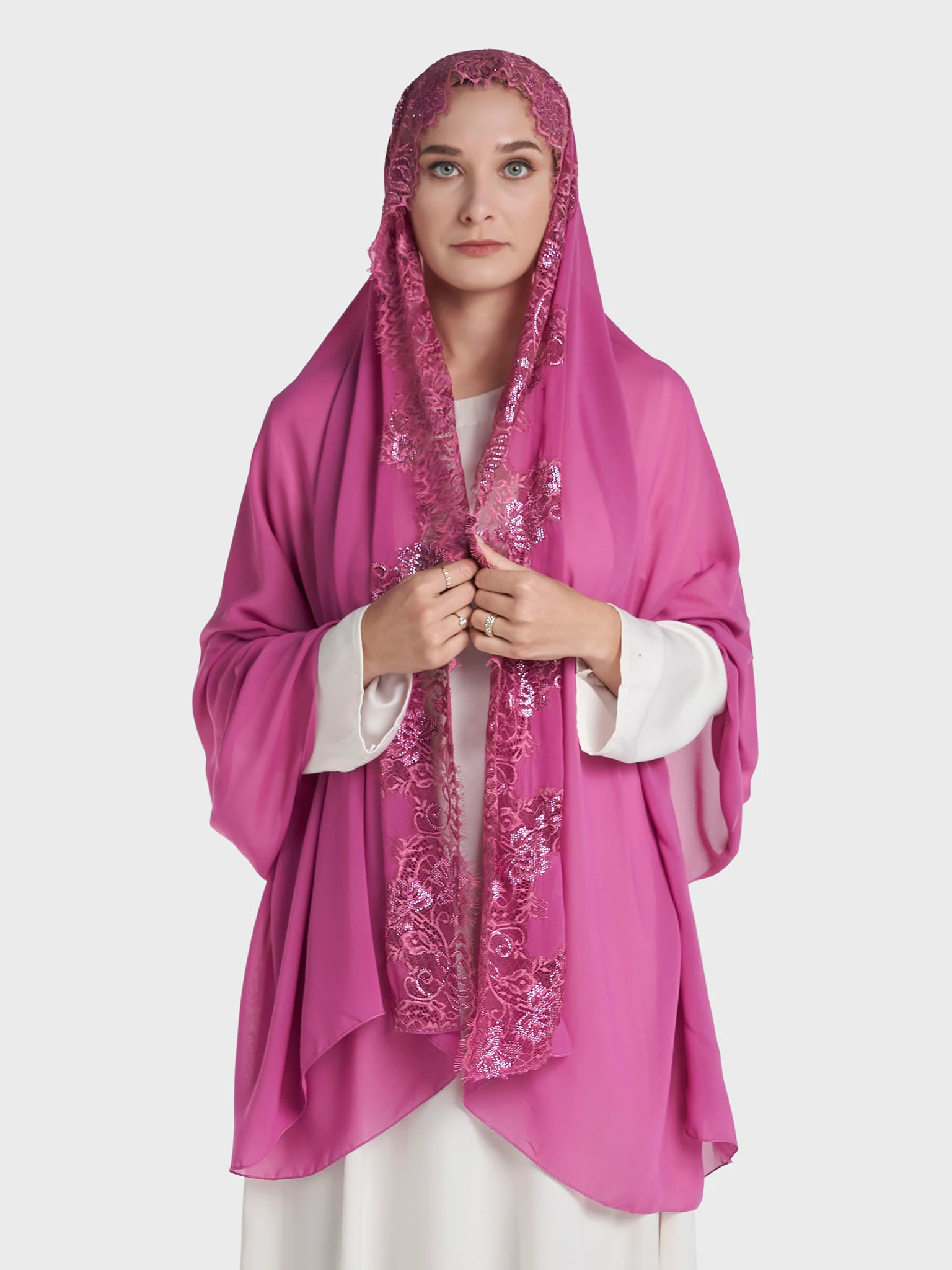 Dantel Wool Chiffon Hijab (KP18217L) - Image 76