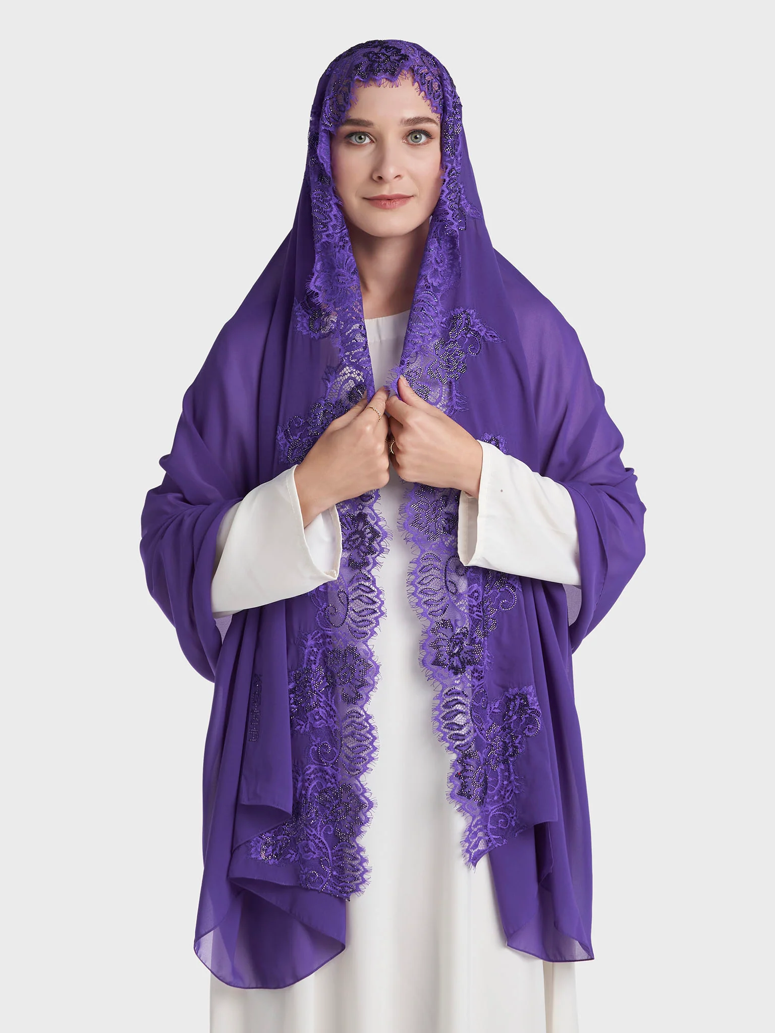 Dantel Wool Chiffon Hijab (KP18217L) - Image 80