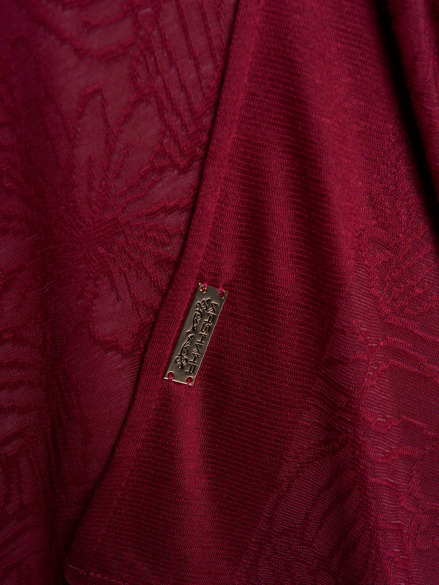 Solid Self Design Leaf Jacquard Print Hijab (KP18208L) - Image 24