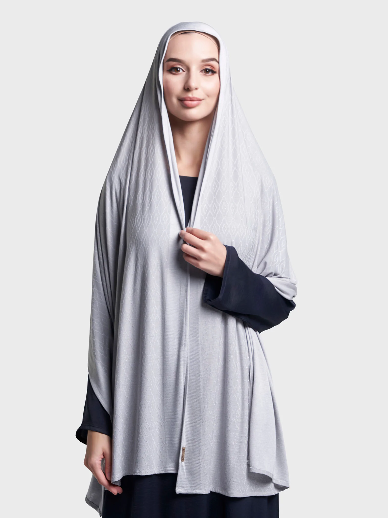 Solid Self Design Geo Pattern Jacquard Print Hijab (KP18209L) - Image 21